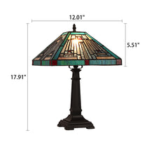 Load image into Gallery viewer, RADIANCE goods Mission Tiffany-style Blackish Bronze 1 Light Table Lamp 12&quot; Wide
