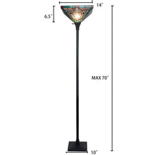 Load image into Gallery viewer, RADIANCE goods Mission Tiffany-style Blackish Bronze 1 Light Torchiere Lamp 14&quot; Wide/70&quot; Tall
