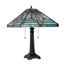 Load image into Gallery viewer, RADIANCE goods Tiffany-style Blackish Bronze 2 Light Table Lamp 16&quot; Shade
