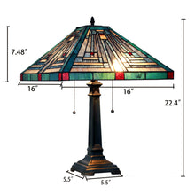 Load image into Gallery viewer, RADIANCE goods Tiffany-style Blackish Bronze 2 Light Table Lamp 16&quot; Shade
