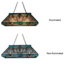 Load image into Gallery viewer, RADIANCE goods Mission Tiffany-Style Blackish Bronze 3 Light Island Pendant 28&quot; Wide
