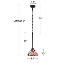 Load image into Gallery viewer, RADIANCE goods Victorian-Style Dark Bronze 1 Light Ceiling Mini Pendant 8&quot; Wide
