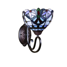 Load image into Gallery viewer, RADIANCE goods Victorian Tiffany-Style Blackish Bronze 1 Light Wall Sconce 8&quot; Wide
