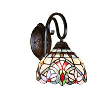 Load image into Gallery viewer, RADIANCE goods Victorian Tiffany-Style Blackish Bronze 1 Light Wall Sconce 8&quot; Wide
