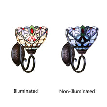 Load image into Gallery viewer, RADIANCE goods Victorian Tiffany-Style Blackish Bronze 1 Light Wall Sconce 8&quot; Wide
