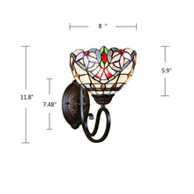 Load image into Gallery viewer, RADIANCE goods Victorian Tiffany-Style Blackish Bronze 1 Light Wall Sconce 8&quot; Wide
