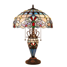 Load image into Gallery viewer, RADIANCE goods Victorian-Style Dark Bronze 3 Light Double Lit Table Lamp 16&quot; Wide
