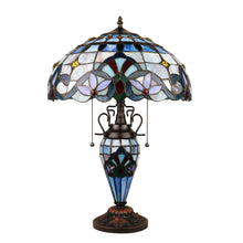 Load image into Gallery viewer, RADIANCE goods Victorian-Style Dark Bronze 3 Light Double Lit Table Lamp 16&quot; Wide
