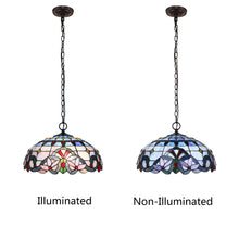 Load image into Gallery viewer, RADIANCE goods Tiffany-style 2 Light Victorian Ceiling Pendant Fixture 18&quot; Shade
