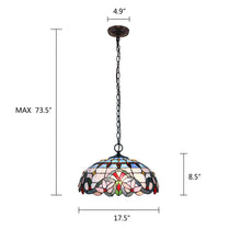 Load image into Gallery viewer, RADIANCE goods Tiffany-style 2 Light Victorian Ceiling Pendant Fixture 18&quot; Shade
