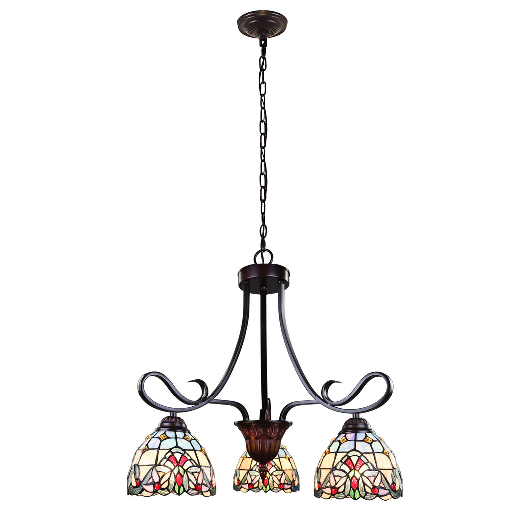 RADIANCE goods Victorian-Style Blackish Bronze 3-Light Mini-Chandelier 25