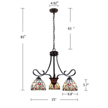 Load image into Gallery viewer, RADIANCE goods Victorian-Style Blackish Bronze 3-Light Mini-Chandelier 25&quot; Wide
