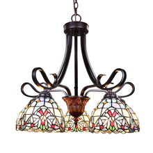 Load image into Gallery viewer, RADIANCE goods Victorian Tiffany-Style Dark Bronze 5 Light Chandelier 25&quot; Wide
