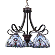 Load image into Gallery viewer, RADIANCE goods Victorian Tiffany-Style Dark Bronze 5 Light Chandelier 25&quot; Wide
