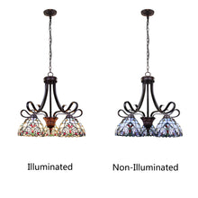 Load image into Gallery viewer, RADIANCE goods Victorian Tiffany-Style Dark Bronze 5 Light Chandelier 25&quot; Wide
