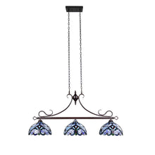 Load image into Gallery viewer, RADIANCE goods Victorian-Style Dark Bronze 3 Light Island Pendant 47&quot; Wide
