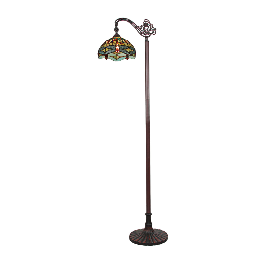 RADIANCE goods Dragonfly Tiffany-style Dark Bronze 1 Light Reading Floor Lamp 11