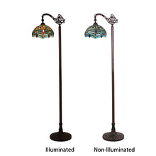 Load image into Gallery viewer, RADIANCE goods Dragonfly Tiffany-style Dark Bronze 1 Light Reading Floor Lamp 11&quot; Wide/65&quot; Tall
