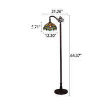 Load image into Gallery viewer, RADIANCE goods Dragonfly Tiffany-style Dark Bronze 1 Light Reading Floor Lamp 11&quot; Wide/65&quot; Tall
