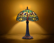 Load image into Gallery viewer, RADIANCE goods Tiffany-style Dark Bronze 1 Light Table Lamp 12&quot; Shade
