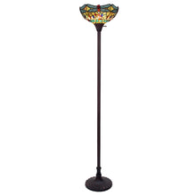 Load image into Gallery viewer, RADIANCE goods Tiffany-style Dark Bronze 1 Light Torchiere Lamp 14&quot; Shade/70&quot; Tall
