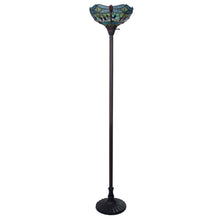 Load image into Gallery viewer, RADIANCE goods Tiffany-style Dark Bronze 1 Light Torchiere Lamp 14&quot; Shade/70&quot; Tall
