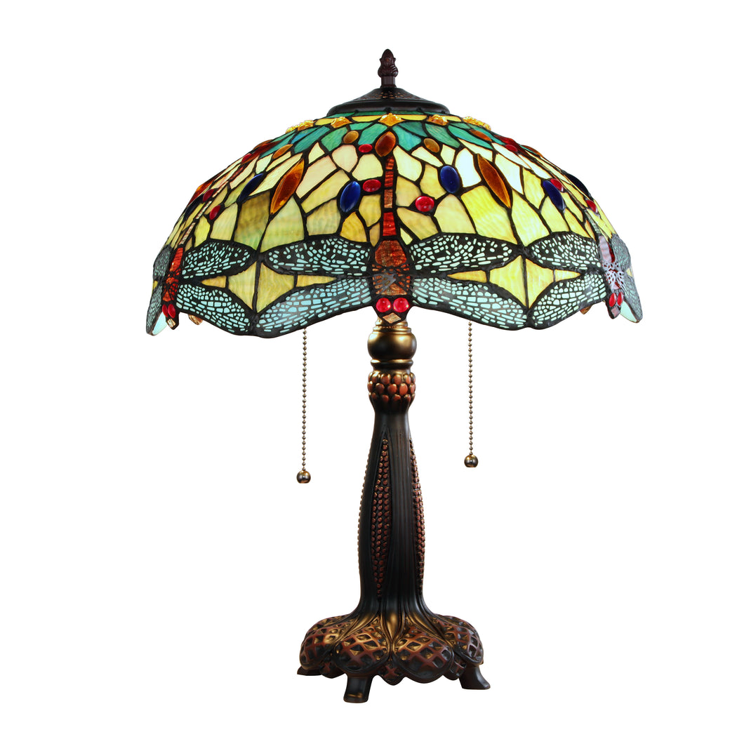 RADIANCE goods Dragonfly Tiffany-style Dark Bronze 2 Light Table Lamp 16