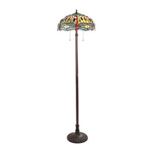 Load image into Gallery viewer, RADIANCE goods Tiffany-style 2 Light Dragonfly Floor Lamp 18&quot; Shade
