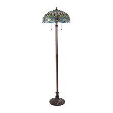 Load image into Gallery viewer, RADIANCE goods Tiffany-style 2 Light Dragonfly Floor Lamp 18&quot; Shade
