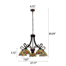 Load image into Gallery viewer, RADIANCE goods Dragonfly Tiffany-style Dark Bronze 5 Light Large Chandelier 27&quot; Wide
