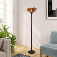 Load image into Gallery viewer, RADIANCE goods Dragonfly Tiffany-style Dark Bronze 1 Light Torchiere Lamp 14&quot; Wide/70&quot; Tall
