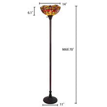 Load image into Gallery viewer, RADIANCE goods Dragonfly Tiffany-style Dark Bronze 1 Light Torchiere Lamp 14&quot; Wide/70&quot; Tall
