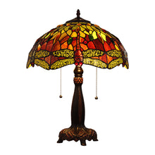 Load image into Gallery viewer, RADIANCE goods Tiffany-style 2 Light Dragonfly Table Lamp 16&quot; Shade
