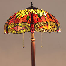 Load image into Gallery viewer, RADIANCE goods Tiffany-style 2 Light Dragonfly Floor Lamp 18&quot; Shade
