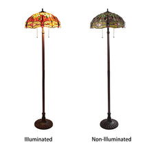 Load image into Gallery viewer, RADIANCE goods Tiffany-style 2 Light Dragonfly Floor Lamp 18&quot; Shade
