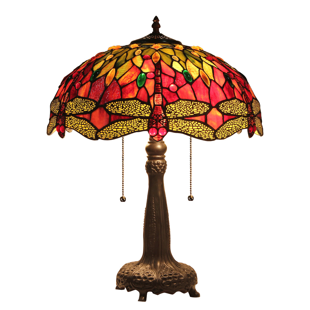 RADIANCE goods Tiffany-style Dragonfly 2 Light Table Lamp 18