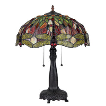 Load image into Gallery viewer, RADIANCE goods Tiffany-style Dragonfly 2 Light Table Lamp 18&quot; Shade
