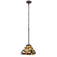 Load image into Gallery viewer, RADIANCE goods Mission Tiffany-style Blackish Bronze 1 Light Mini-Pendant 8&quot; Wide
