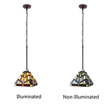 Load image into Gallery viewer, RADIANCE goods Mission Tiffany-style Blackish Bronze 1 Light Mini-Pendant 8&quot; Wide
