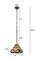 Load image into Gallery viewer, RADIANCE goods Mission Tiffany-style Blackish Bronze 1 Light Mini-Pendant 8&quot; Wide
