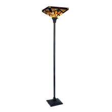 Load image into Gallery viewer, RADIANCE goods Mission Tiffany-style Dark Bronze 1 Light Torchiere Lamp 14&quot; Shade/69&quot; Tall
