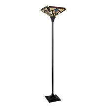 Load image into Gallery viewer, RADIANCE goods Mission Tiffany-style Dark Bronze 1 Light Torchiere Lamp 14&quot; Shade/69&quot; Tall
