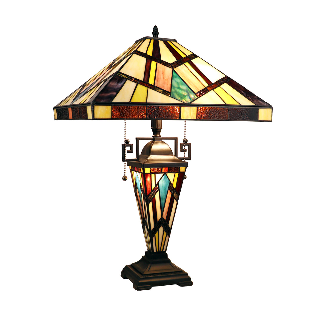 RADIANCE goods Mission-Style Blackish Bronze 3-Light Double-Lit Table Lamp 16