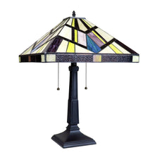 Load image into Gallery viewer, RADIANCE goods Mission-Style Blackish Bronze 2-Light Table Lamp 16&quot; Shade
