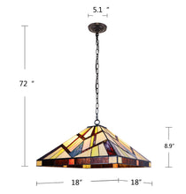 Load image into Gallery viewer, RADIANCE goods Mission Tiffany-style Blackish Bronze 2 Light Pendant 18&quot; Wide

