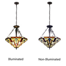 Load image into Gallery viewer, RADIANCE goods Mission-Style Blackish Bronze 3-Light Inverted Pendant 22&quot; Wide
