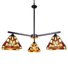 Load image into Gallery viewer, RADIANCE goods Mission Tiffany-style Blackish Bronze 3 Light Chandelier 27&quot; Wide
