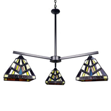 Load image into Gallery viewer, RADIANCE goods Mission Tiffany-style Blackish Bronze 3 Light Chandelier 27&quot; Wide
