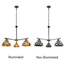 Load image into Gallery viewer, RADIANCE goods Mission Tiffany-style Blackish Bronze 3 Light Chandelier 27&quot; Wide
