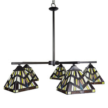 Load image into Gallery viewer, RADIANCE goods Mission Tiffany-style Blackish Bronze 5 Light Chandelier 30&quot; Wide
